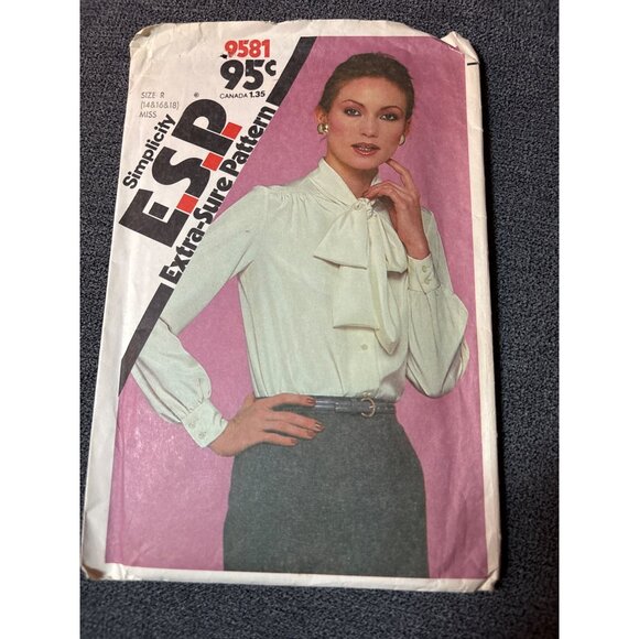 Simplicity 9581 ESP Misses Blouse Sewing Pattern Size 14-16-18 1980 Uncut - Picture 1 of 4
